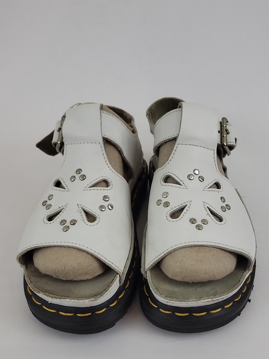 Dr. Martens Shoes - Vintage 90s White Dr. Martens Dunnet Flower Slingback Sandals Size 7